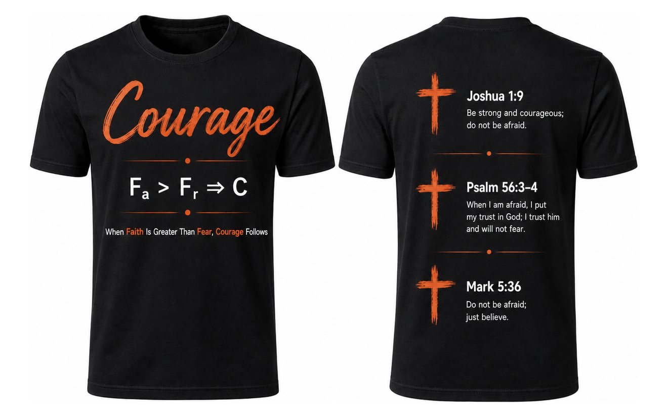 Courage tee in Deep Black