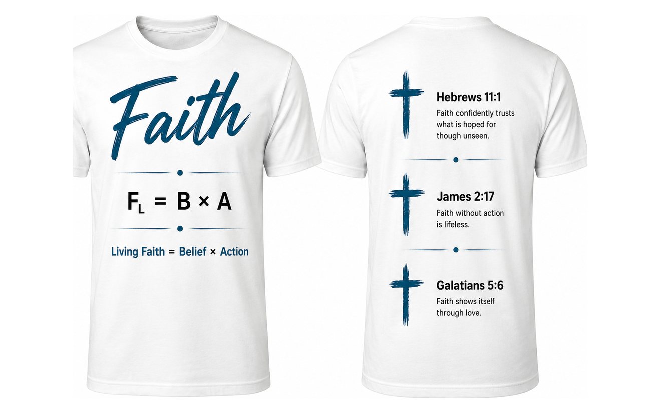Faith T-shirt, front and back, in White