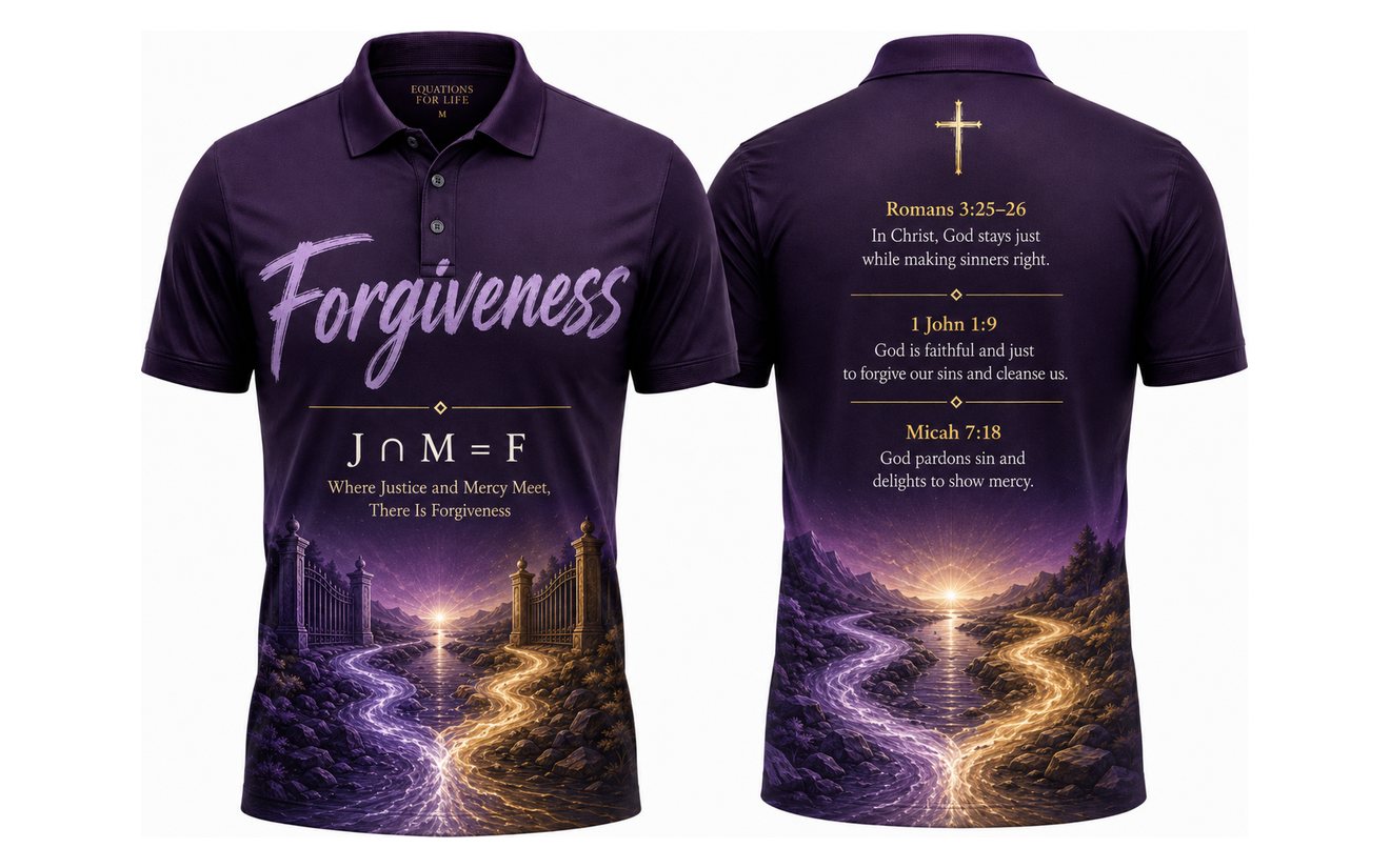 Forgiveness golf shirt in Aubergine