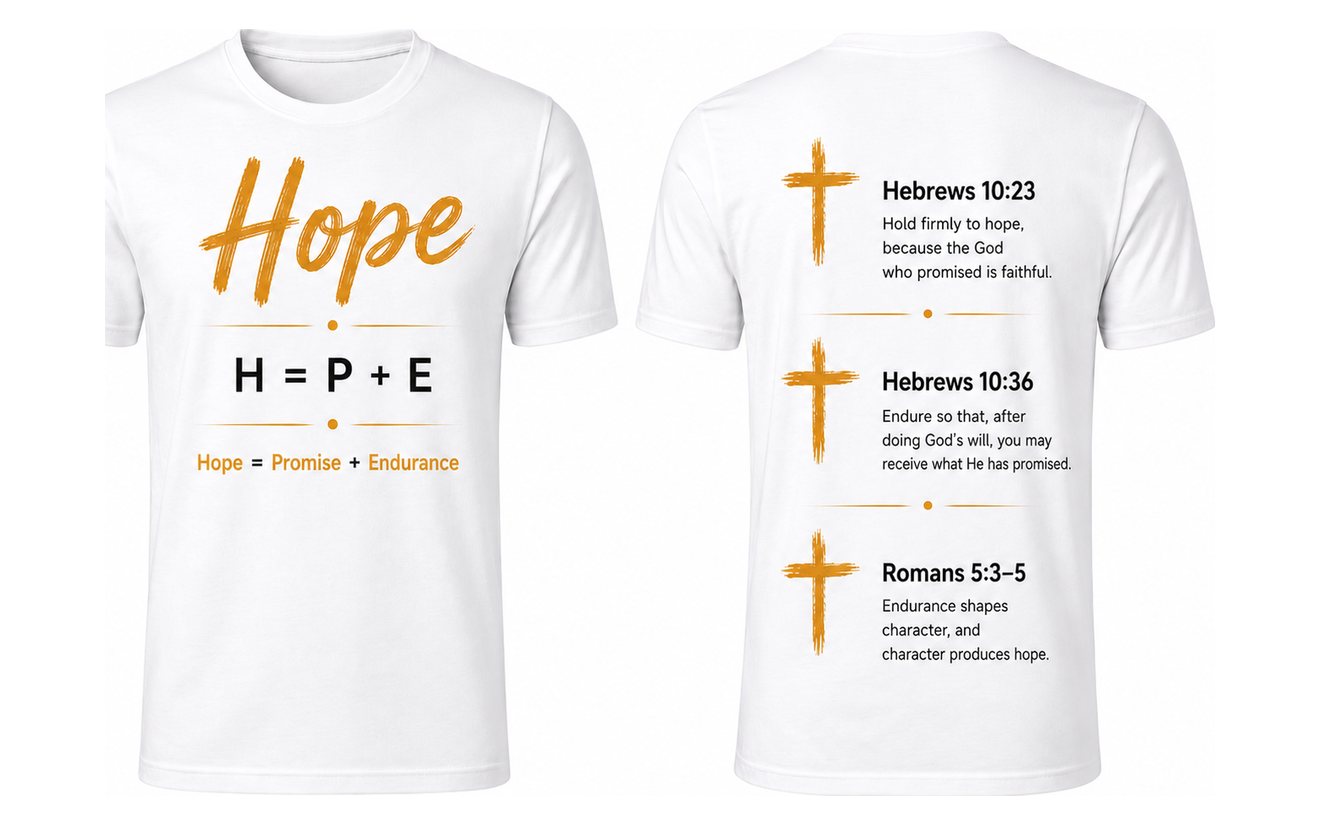Hope T-shirt, front and back, in White