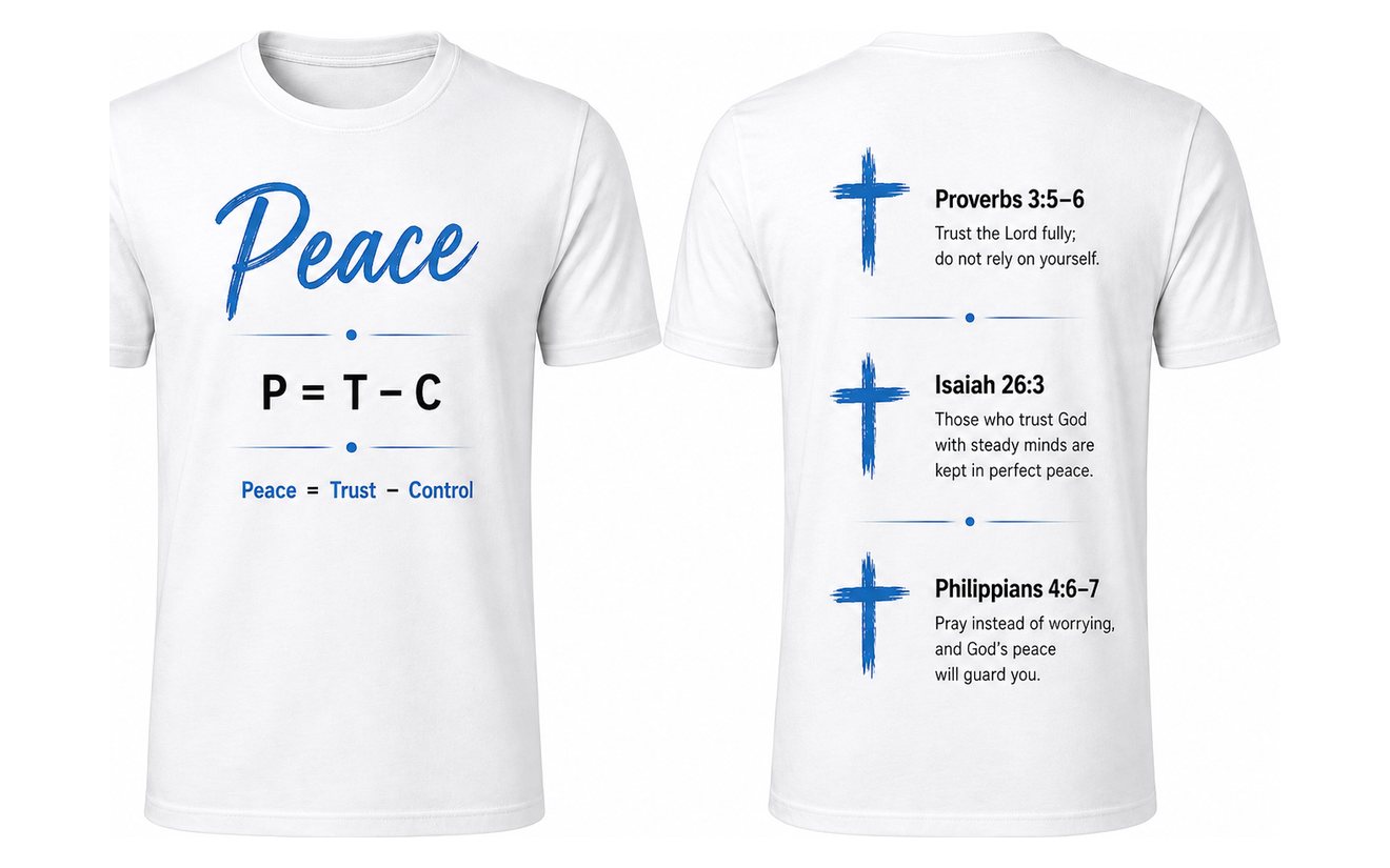 Peace T-shirt, front and back, in White